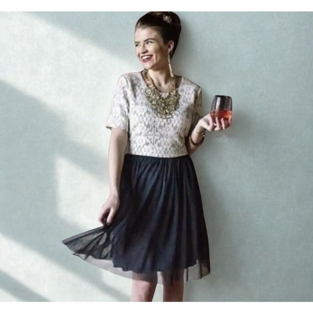 Anthropologie Weston Dress Laced Top Tulle Skirt Size XS (2-4) Party